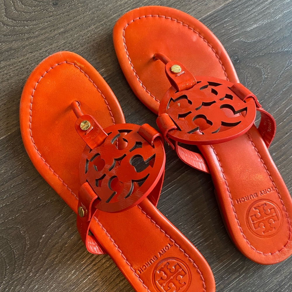 Tory Burch Miller Sandals in Orange, Size 7.5